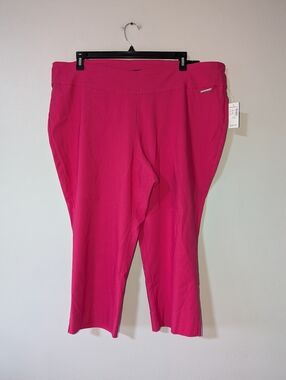 24W NWT Roz & Ali Hot Pink Classic Fit Pull On Crop Pants
